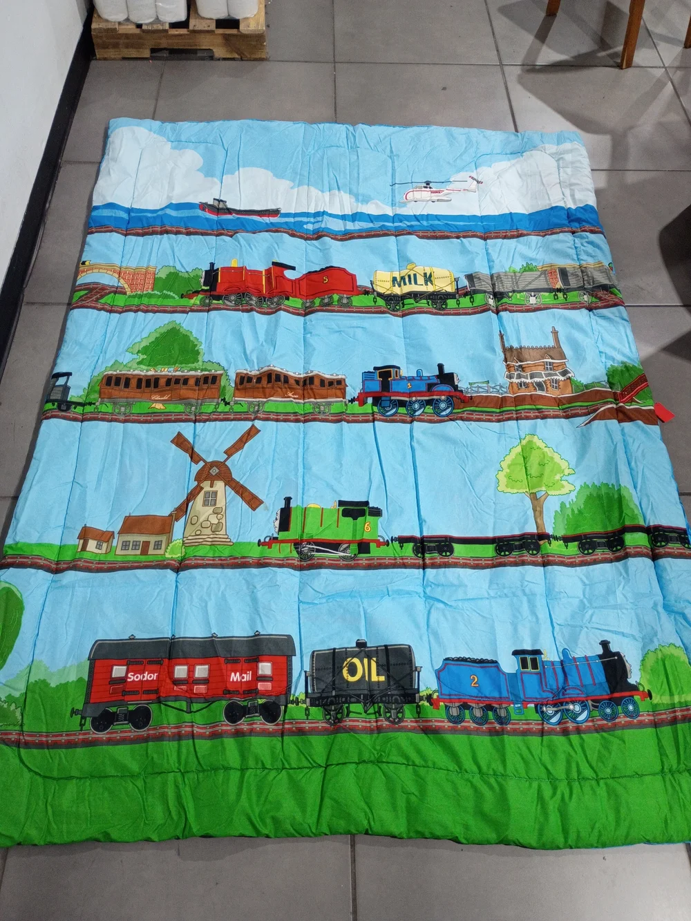 Thomas & Friends Blue, Green & Red Train Bedding Panel